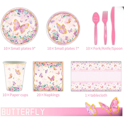 Butterfly theme party supplies tableware girls party  