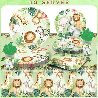 Animals jungle safari theme disposable tableware set  