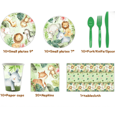 Animals jungle safari theme disposable tableware set  