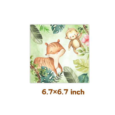 Animals jungle safari theme disposable tableware set  