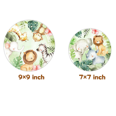 Animals jungle safari theme disposable tableware set  