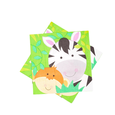 Jungle animals kids birthday party supplies tableware sets
