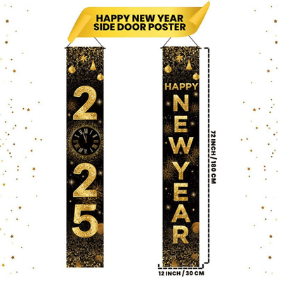  Banners balloons backdrop 2025 new year party decoration set