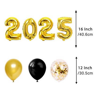  Banners balloons backdrop 2025 new year party decoration set
