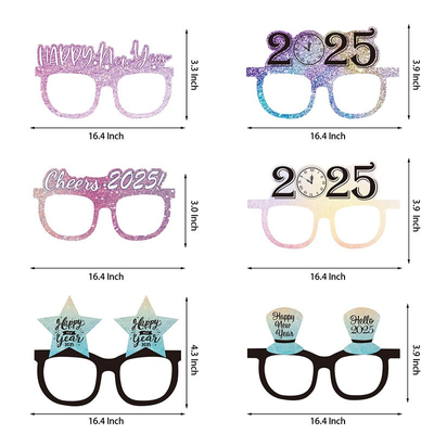 2025 Happy New Year's Eve party favors paper glasses decor