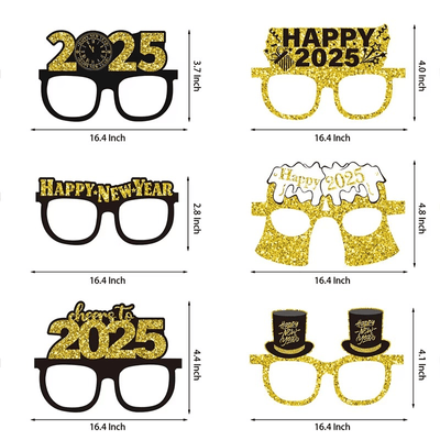 2025 new year eve party favors paper 3D glasses decoration
