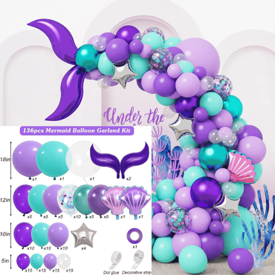 Mermaid balloon garland arch kit birthday wedding party decor