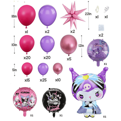 Cartoon theme balloon chain arch kit kids birthday party decor