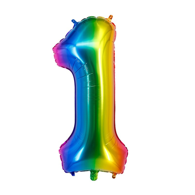 40 inch aluminium film helium rainbow number balloons