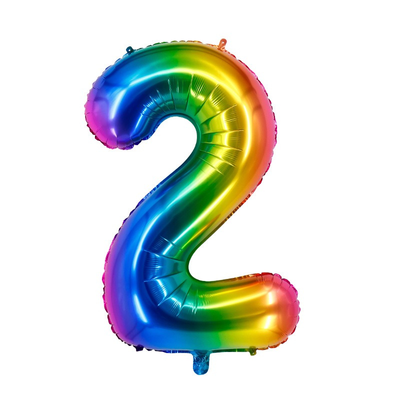 40 inch aluminium film helium rainbow number balloons