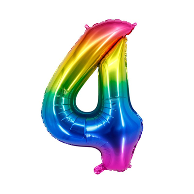 40 inch aluminium film helium rainbow number balloons