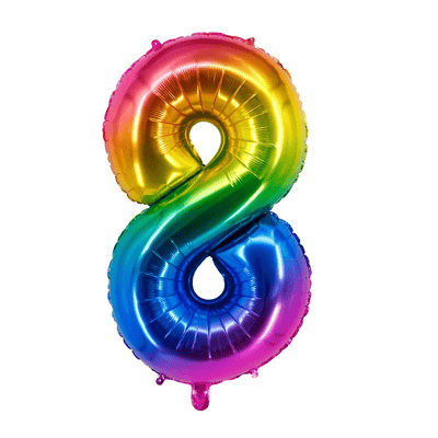 40 inch aluminium film helium rainbow number balloons