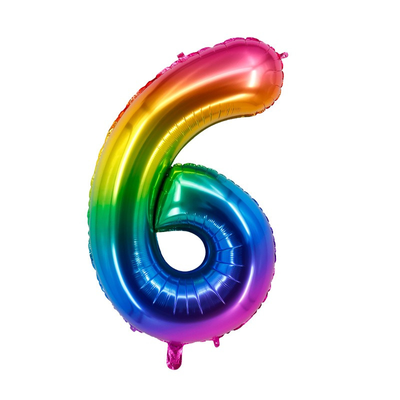 40 inch aluminium film helium rainbow number balloons