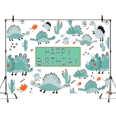 Forest animal flamingo tropical theme birthday party backdrop 
