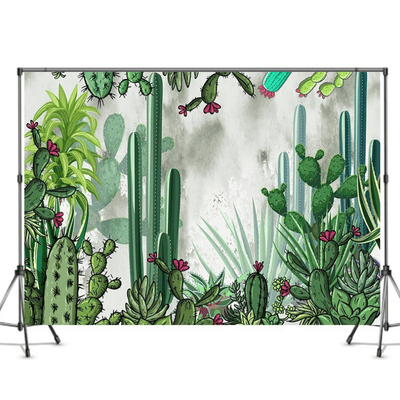 Forest animal flamingo tropical theme birthday party backdrop 