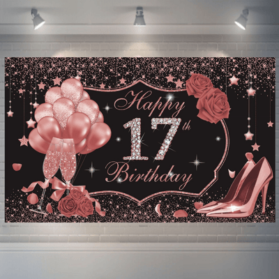 New arrival Adult girls birthday backdrop with glitter age number 
