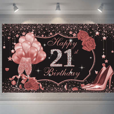New arrival Adult girls birthday backdrop with glitter age number 