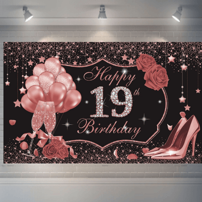 New arrival Adult girls birthday backdrop with glitter age number 