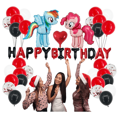 Rainbow cartoon pony theme aluminium film helium foil balloon 