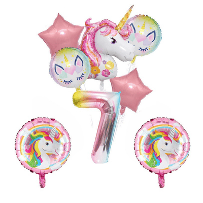 New large unicorn balloons set for girls birthday party decor