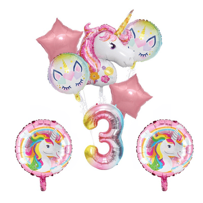 New large unicorn balloons set for girls birthday party decor
