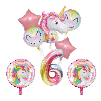 New large unicorn balloons set for girls birthday party decor
