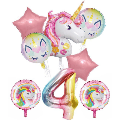 New large unicorn balloons set for girls birthday party decor