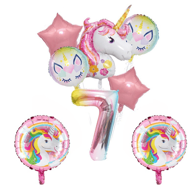 New large unicorn balloons set for girls birthday party decor