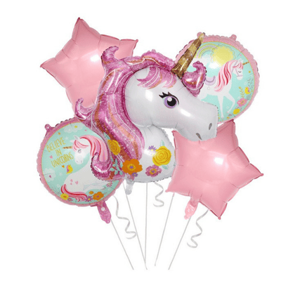 New large unicorn balloons set for girls birthday party decor
