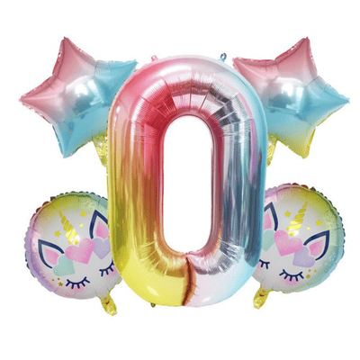 New large unicorn balloons set for girls birthday party decor