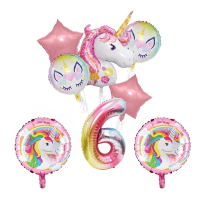 New large unicorn balloons set for girls birthday party decor