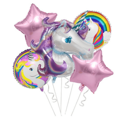 New large unicorn balloons set for girls birthday party decor