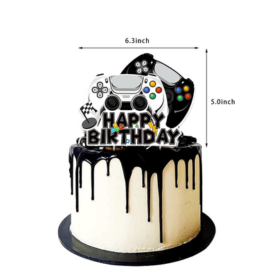 Black and white game console theme birthday party supplies