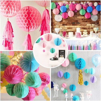  Factory hot sale handmade tissue paper honeycomb balls