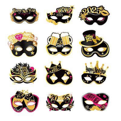 2025 new year masks photo props adult party favors 