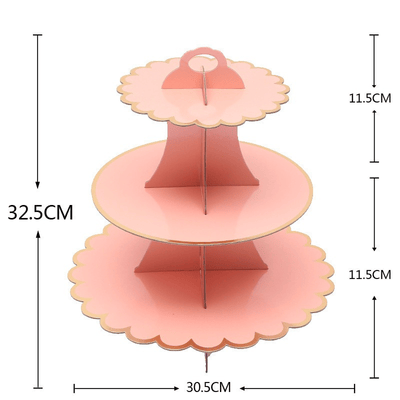 Zhaosen Craft Wholesale 3 Layer Cardboard Cupcake Cake Stand