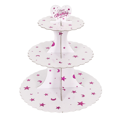 Zhaosen Craft Wholesale 3 Layer Cardboard Cupcake Cake Stand