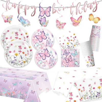 Customized butterfly birthday party decoration supplies