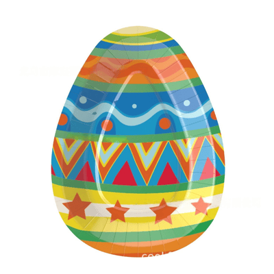 Easter oval egg shape disposable paper plate cutlery Easter party dessert plate set