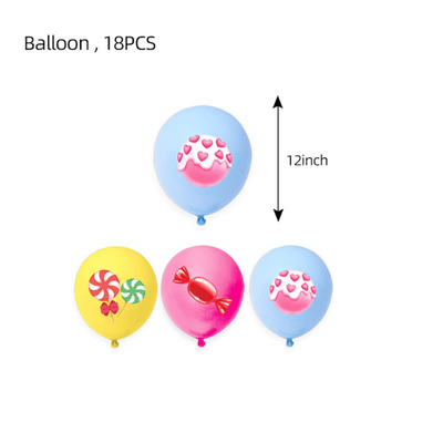 Pink candy lollipop theme birthday disposable tableware decor