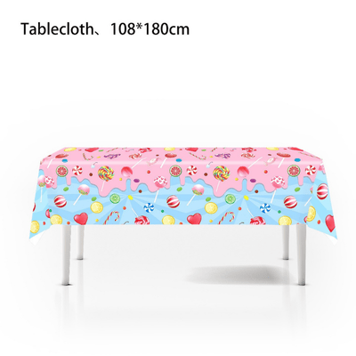 Pink candy lollipop theme birthday disposable tableware decor