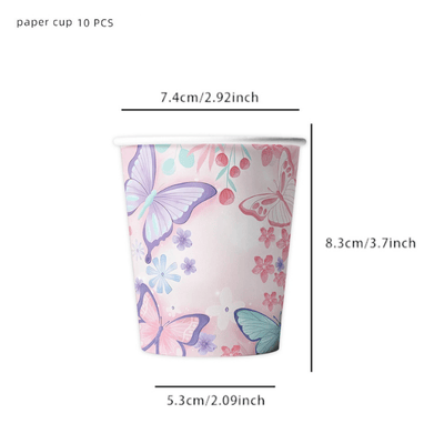 Butterfly fairy theme tableware kids girls birthday decor