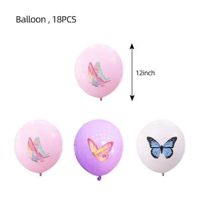 Butterfly fairy theme tableware kids girls birthday decor