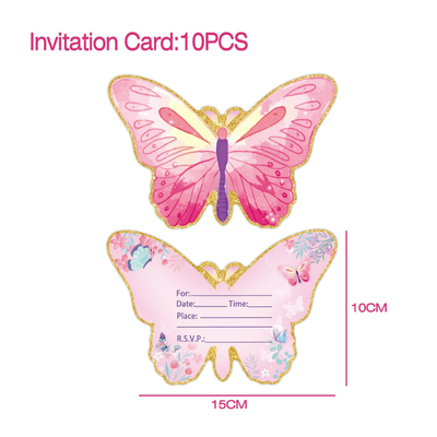 Butterfly fairy theme tableware kids girls birthday decor