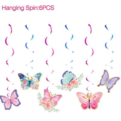 Butterfly fairy theme tableware kids girls birthday decor
