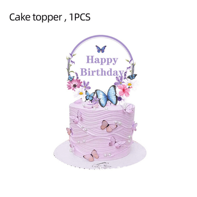 Butterfly fairy theme tableware kids girls birthday decor