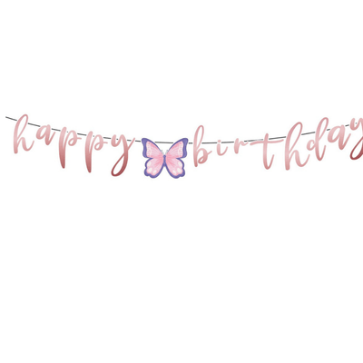 Butterfly fairy theme tableware kids girls birthday decor