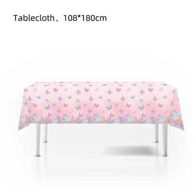 Butterfly fairy theme tableware kids girls birthday decor