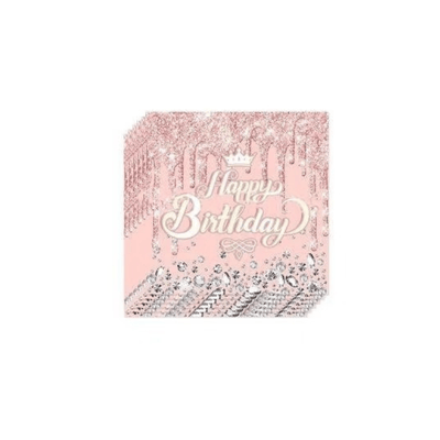 Pink Diamond Theme girls birthday tableware set decoration