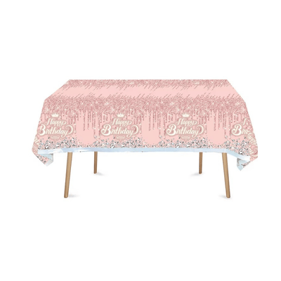Pink Diamond Theme girls birthday tableware set decoration